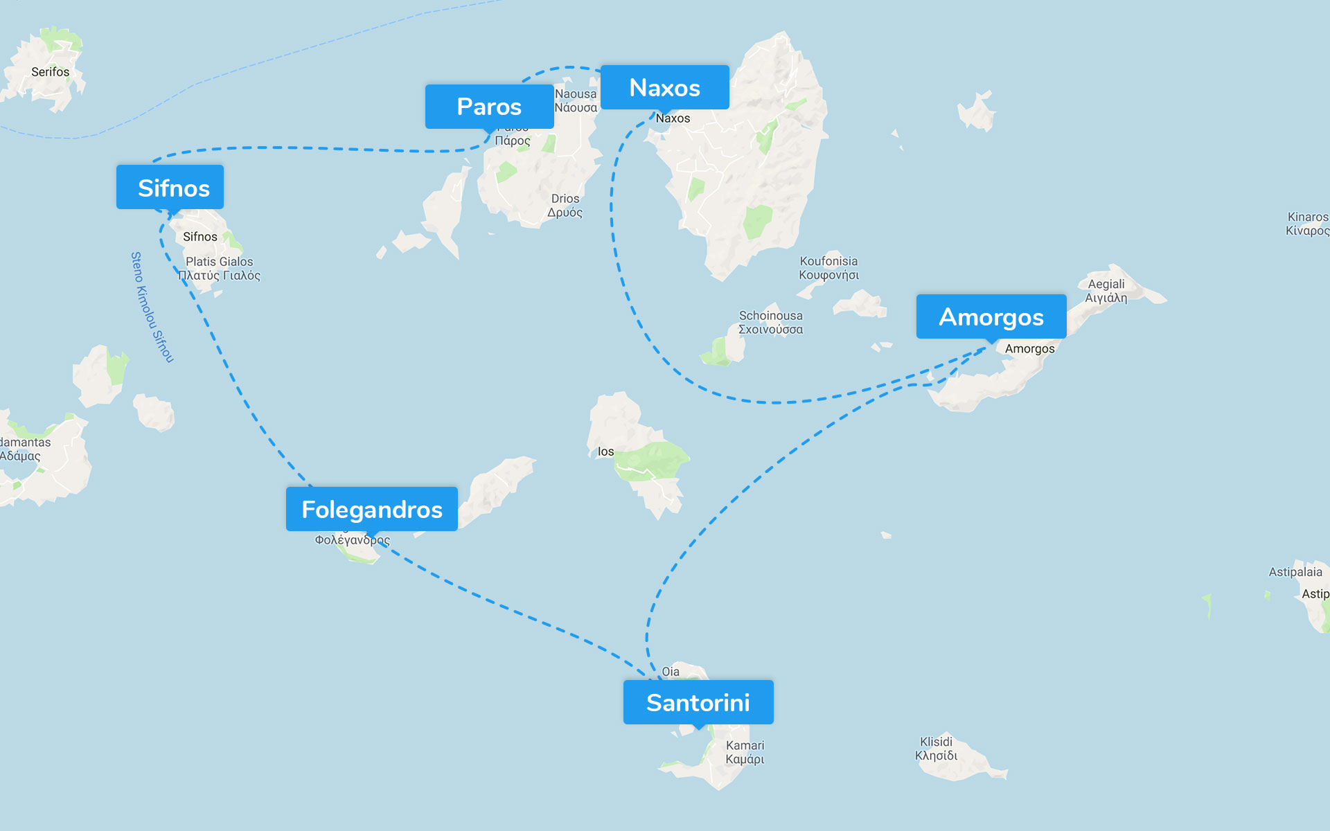 Cyclades (4days) itinerary