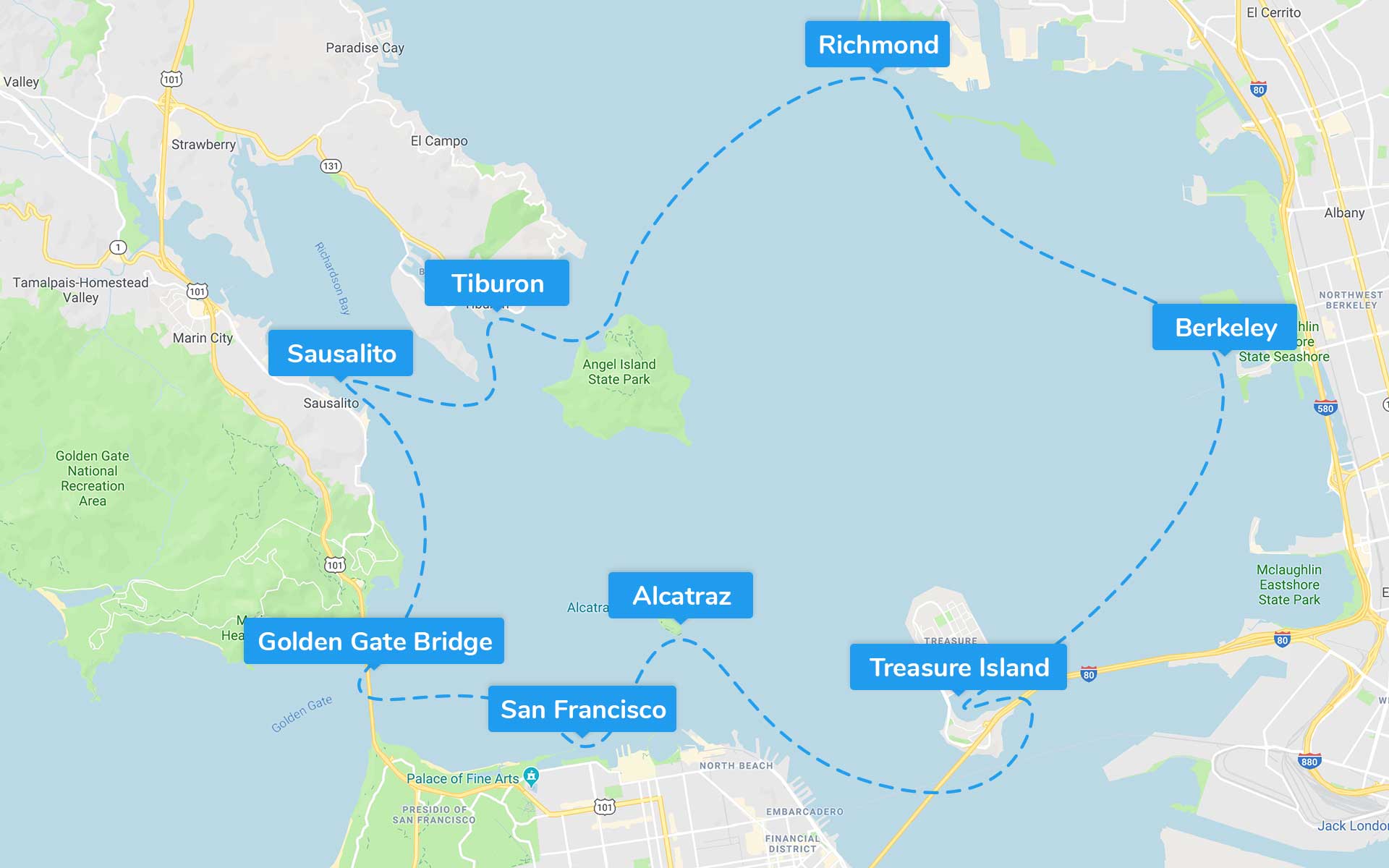 Golden Gate (3 jours) itinerary